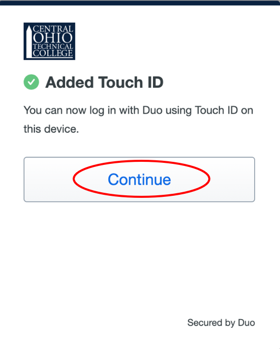 Add touch ID complete