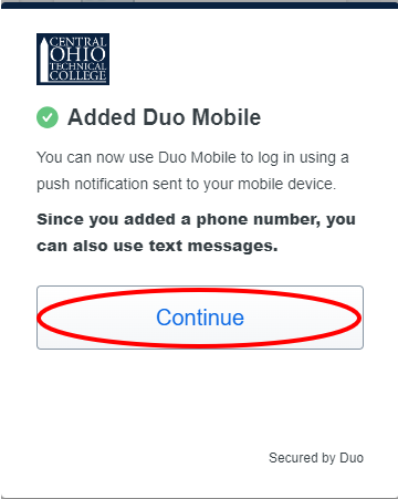 Added Duo Mobile Confirmation screen