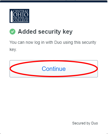Add security key complete