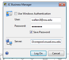 PureConnect (CIC) Business Manager Log In Screen