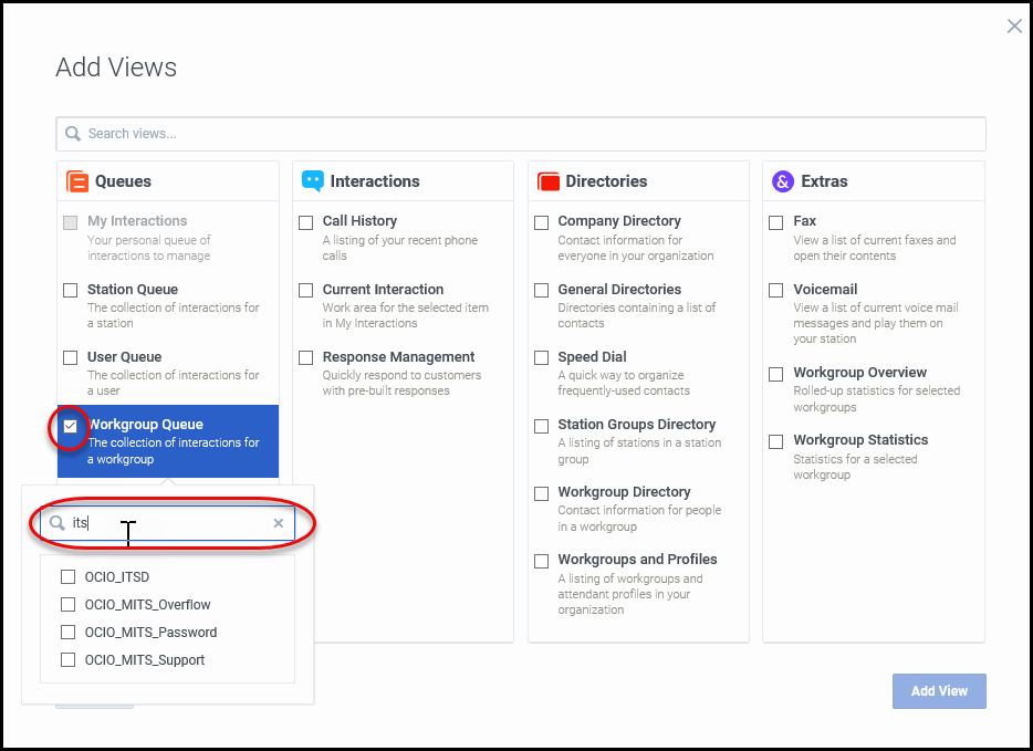 Web Client add view window