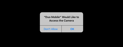 iOS request to access the camera on your device