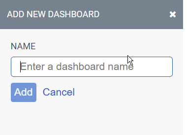 Add new dashboard panel waiting for a name to be entered