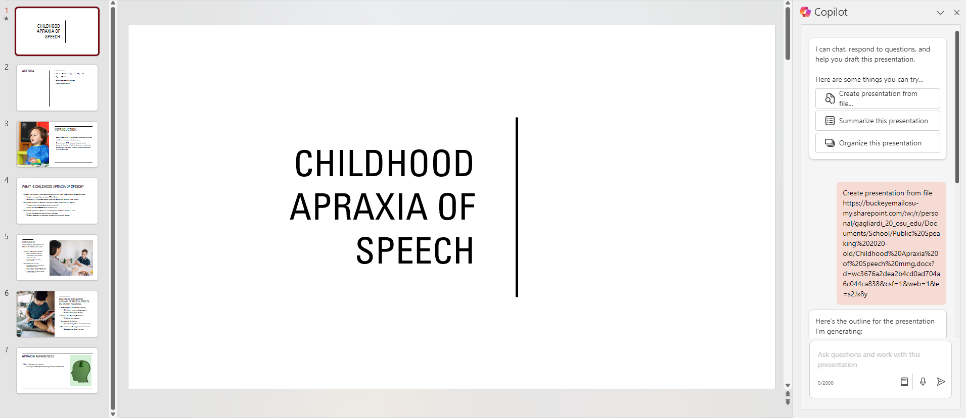 Preswentation generated by AI from a previously created word document