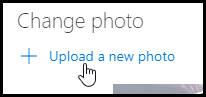 Upload new photo link highlighted