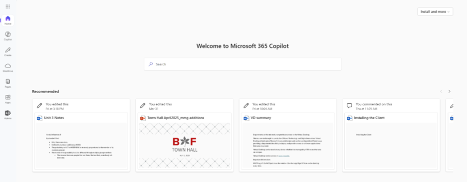 Microsoft 365 Landing Page