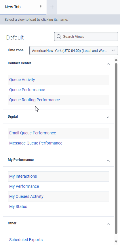 Analytics workspace views