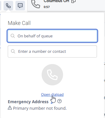 Make a call panel