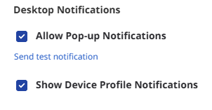 Notification options