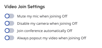 video settings
