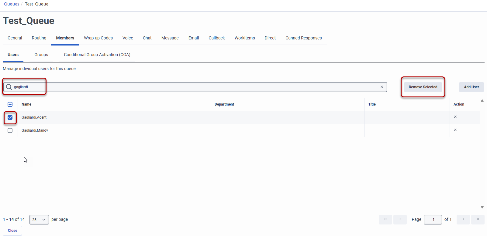 remove user from a queue example