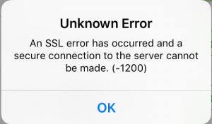 Unknown SSL Error message in BuckeyePass